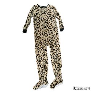 Sz 7 Girls Leopard Print  Footie Pajamas Carters